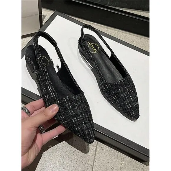 High-End Vintage Women's Shoes With Closed Toe, Ladies' Sandals, Spring/Summer,