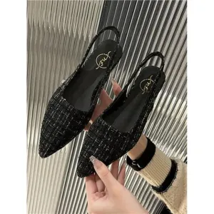High-End Vintage Women's Shoes With Closed Toe, Ladies' Sandals, Spring/Summer,