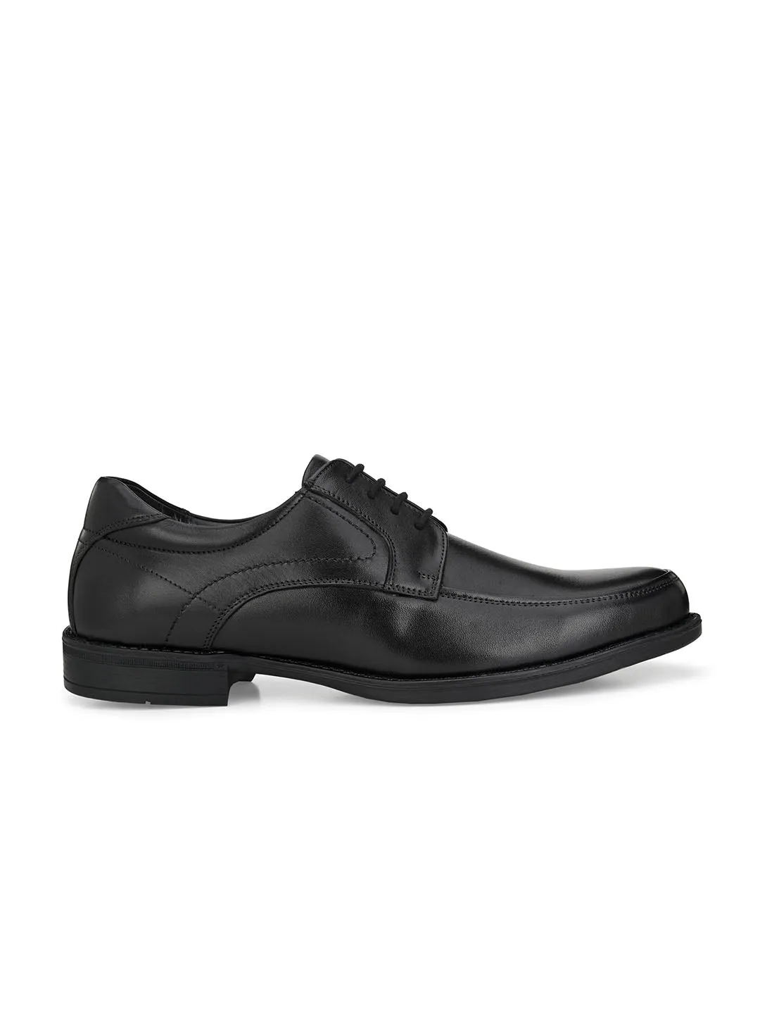 Hitz Men's Black Leather Lace-Up Formal Shoes