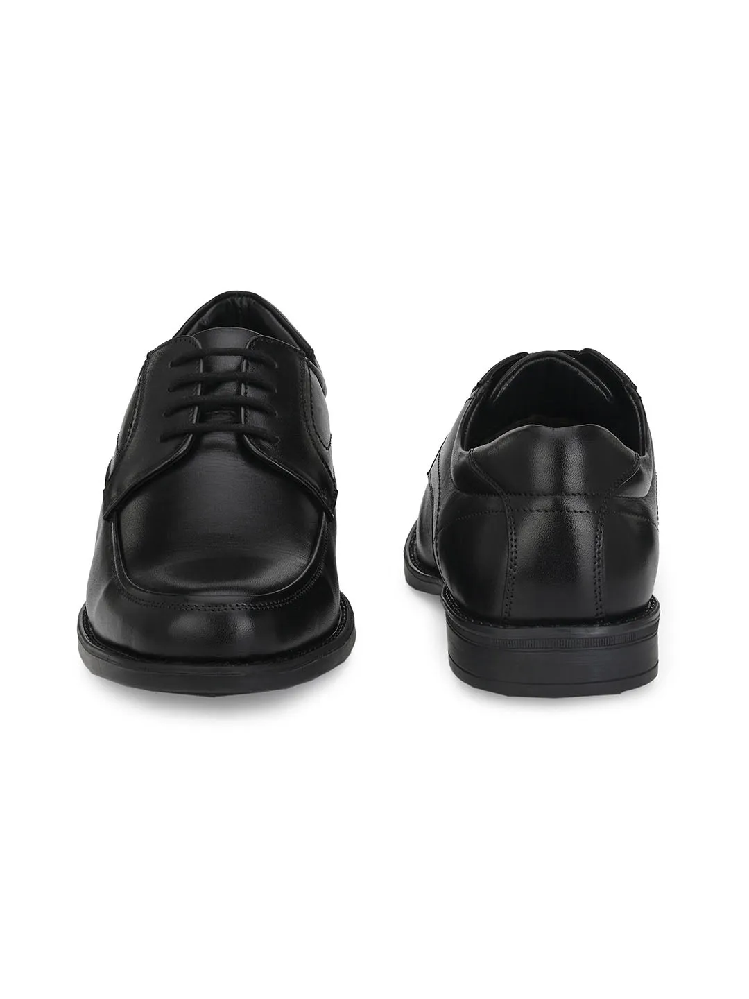Hitz Men's Black Leather Lace-Up Formal Shoes