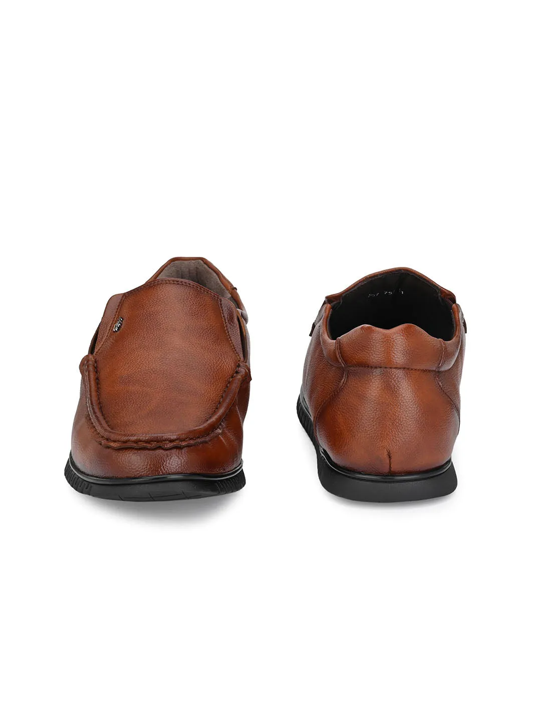 Hitz Men's Tan Synthetric Slip-On Comfort Shoes