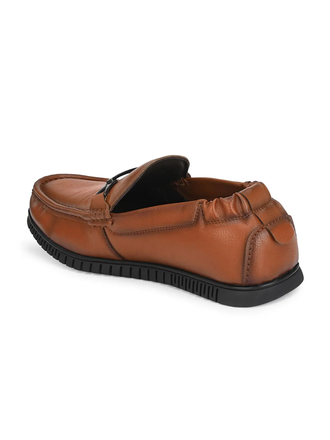 Hitz Men's Tan Synthetric Slip-On Comfort Shoes