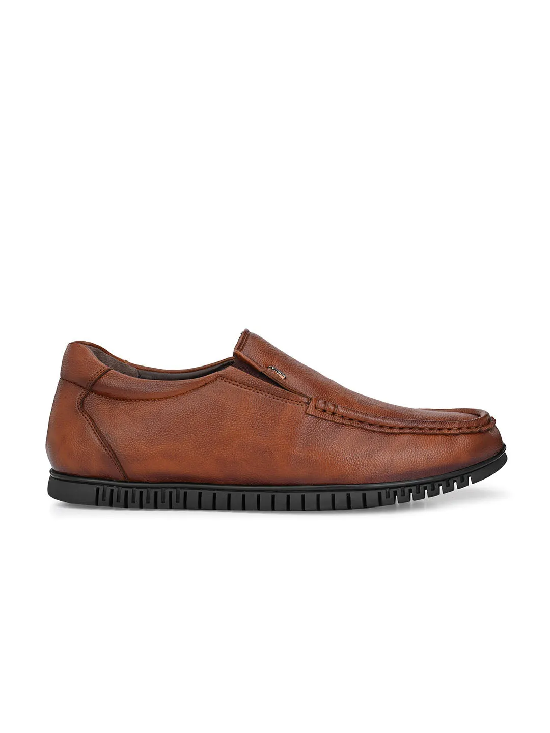 Hitz Men's Tan Synthetric Slip-On Comfort Shoes