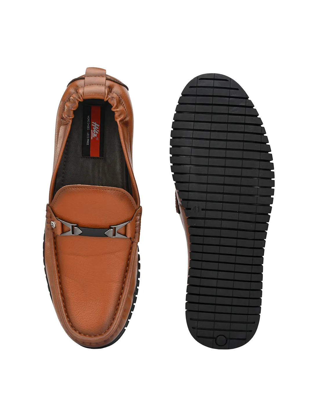 Hitz Men's Tan Synthetric Slip-On Comfort Shoes