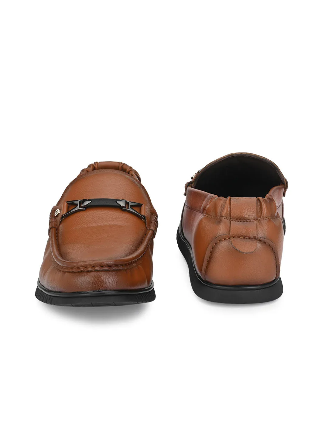 Hitz Men's Tan Synthetric Slip-On Comfort Shoes