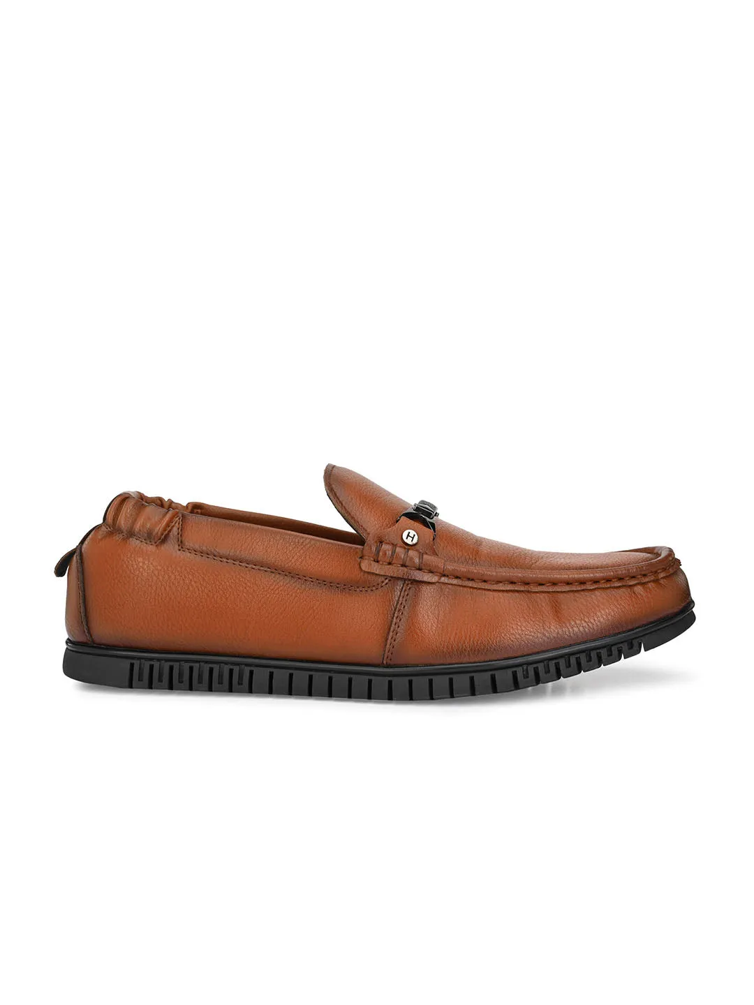 Hitz Men's Tan Synthetric Slip-On Comfort Shoes