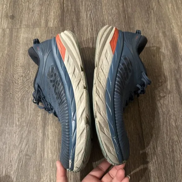 Hoka One One Mens Bondi 7 1110518 RTOS Blue Running Shoes Sneakers Size 10.5