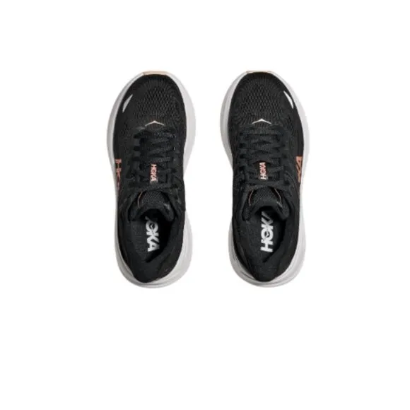 HOKA Women's Bondi 9 Running Shoes Color: Black/Rose Gold