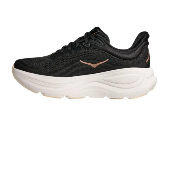 HOKA Women's Bondi 9 Running Shoes Color: Black/Rose Gold