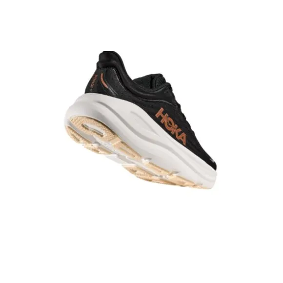 HOKA Women's Bondi 9 Running Shoes Color: Black/Rose Gold