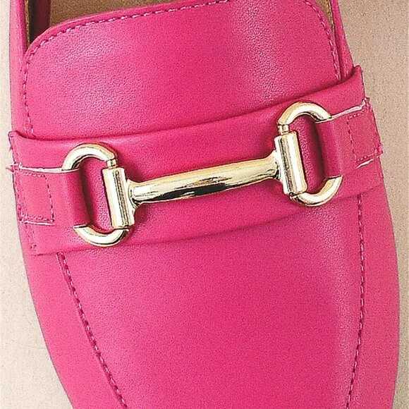 Hot Pink Fashionable Women's Rose Gold Plain Muller Heeled Sandals
