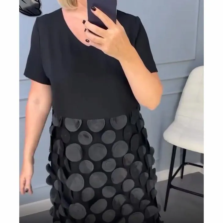 🌷Hot sale 50% off🌷Women’s Elegant V-neck Black Dress with Irregular Outwear 2-piece Set