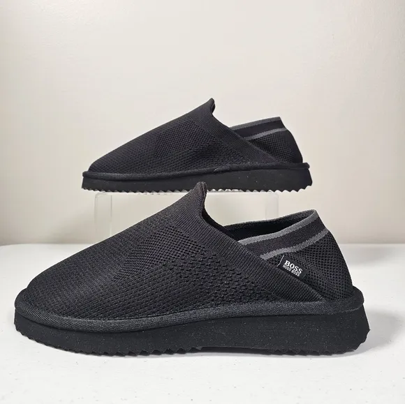 Hugo Boss Homium Slip-On Shoes Knitted Mules Comfort Flats Black Size Eur 41 NEW