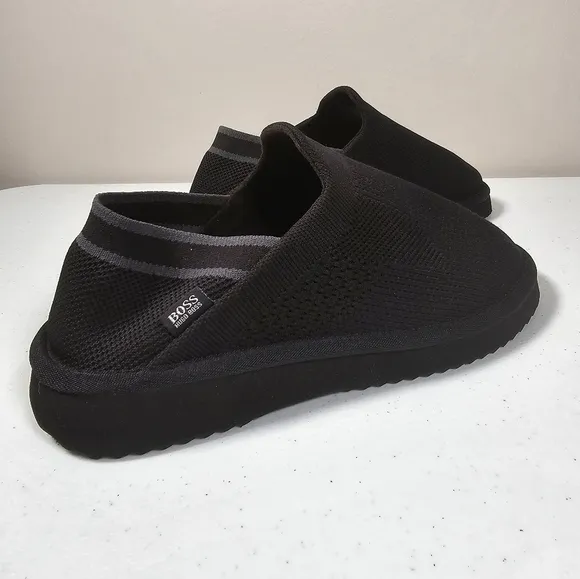 Hugo Boss Homium Slip-On Shoes Knitted Mules Comfort Flats Black Size Eur 41 NEW