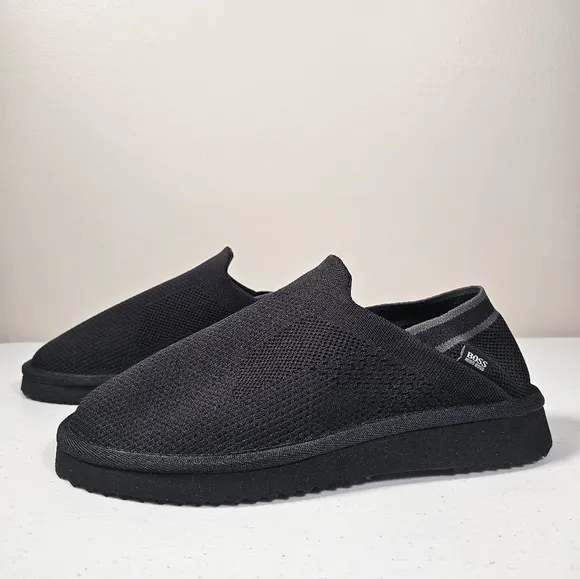 Hugo Boss Homium Slip-On Shoes Knitted Mules Comfort Flats Black Size Eur 41 NEW