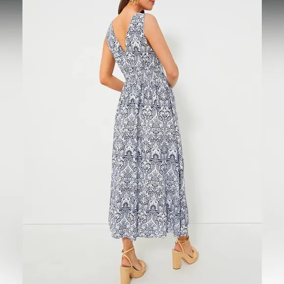 HYACINTH HOUSE Navy Scroll Print Toula Dress XS