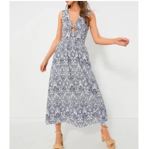 HYACINTH HOUSE Navy Scroll Print Toula Dress XS