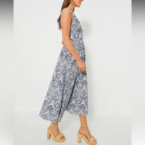 HYACINTH HOUSE Navy Scroll Print Toula Dress XS
