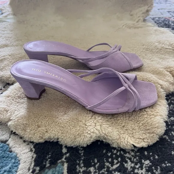 Ilio Smeraldo X Benedicte 01 Sandals Lavender Suede Heels