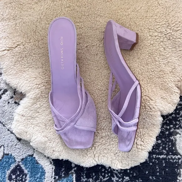 Ilio Smeraldo X Benedicte 01 Sandals Lavender Suede Heels