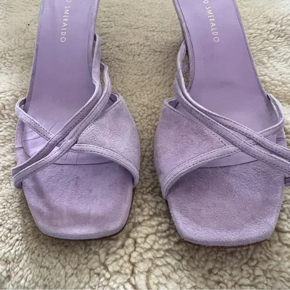 Ilio Smeraldo X Benedicte 01 Sandals Lavender Suede Heels
