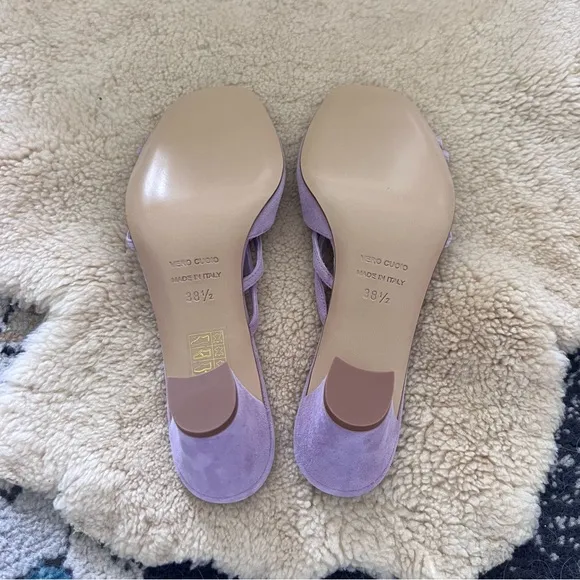 Ilio Smeraldo X Benedicte 01 Sandals Lavender Suede Heels