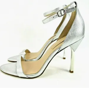 Imagine Vince Camuto Restin Leather Silver Strappy Heels Sz 7