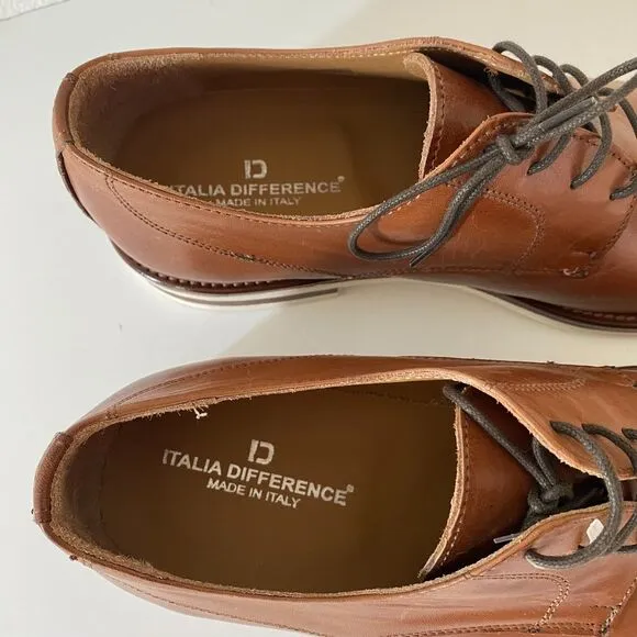 Italia Difference Oxfords Dress Shoes Men's Size 44 (10.5) Brown Leather Cap Toe