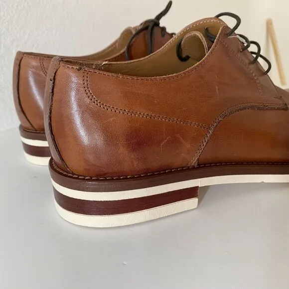 Italia Difference Oxfords Dress Shoes Men's Size 44 (10.5) Brown Leather Cap Toe
