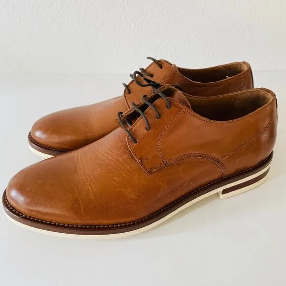 Italia Difference Oxfords Dress Shoes Men's Size 44 (10.5) Brown Leather Cap Toe
