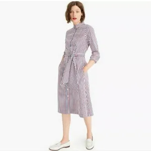 J CREW JCREW New Tie-waist Shirtdress in Stripe Womens size 2