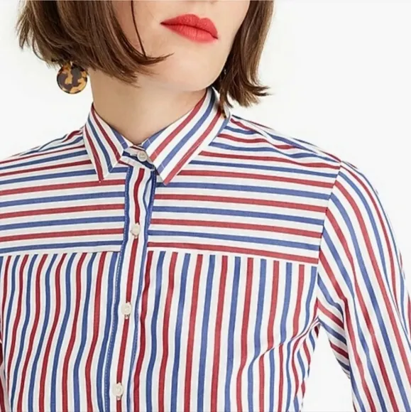 J CREW JCREW New Tie-waist Shirtdress in Stripe Womens size 2