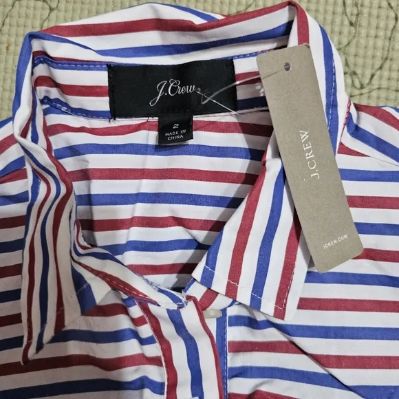 J CREW JCREW New Tie-waist Shirtdress in Stripe Womens size 2