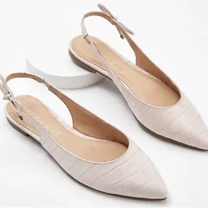Jack Rogers Serena Blush Croco Slingback Flats