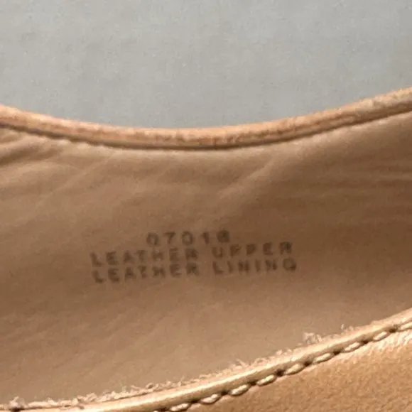 J.Crew Slip On Leather Oxfords Leather Sz 9 Shoes Toasted Wheat Made In Italy