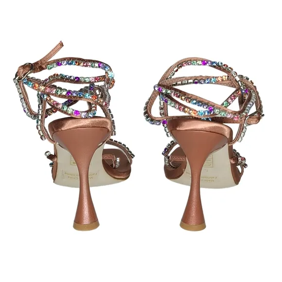 Jeffrey Campbell Glamorous Sandals Copper Satin Multi 6141748 Size 5 NWOB
