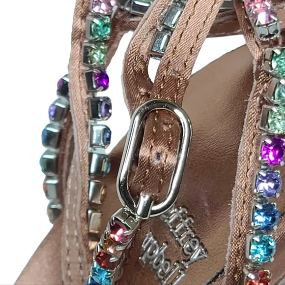 Jeffrey Campbell Glamorous Sandals Copper Satin Multi 6141748 Size 5 NWOB