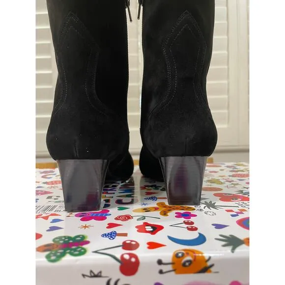 Jeffrey Campbell Mulhall Western Booties Boots Black Suede Size 7.5 NIB