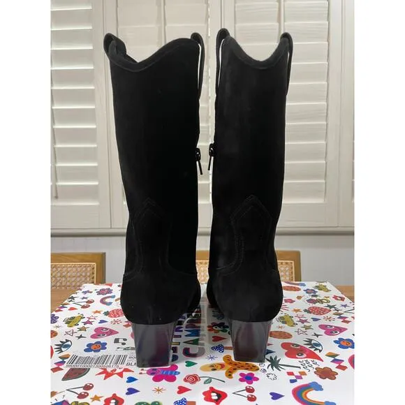 Jeffrey Campbell Mulhall Western Booties Boots Black Suede Size 7.5 NIB