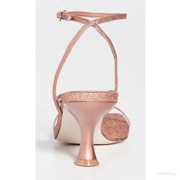 JEFFREY CAMPBELL Rose Gold Glitter Fluxx Strappy Sandals