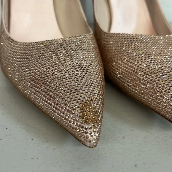 Jeffrey Campbell sz10 pink pointed toe rhinestone jewel heels shoes wedding prom
