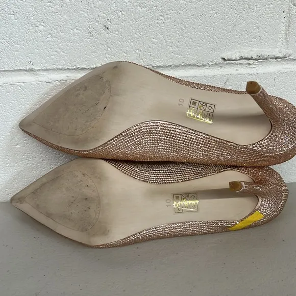 Jeffrey Campbell sz10 pink pointed toe rhinestone jewel heels shoes wedding prom