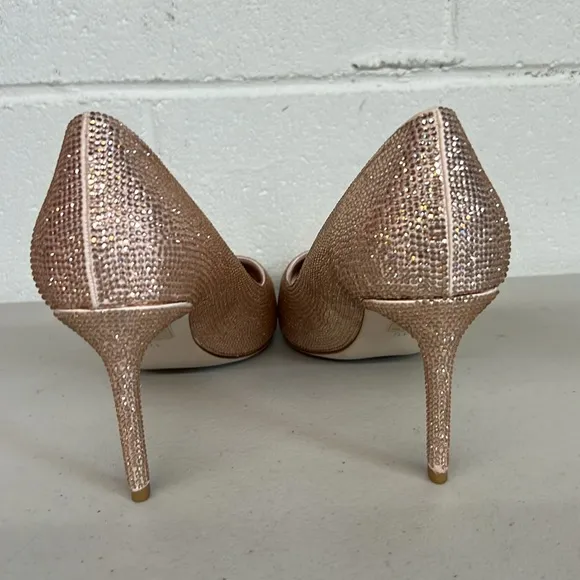 Jeffrey Campbell sz10 pink pointed toe rhinestone jewel heels shoes wedding prom