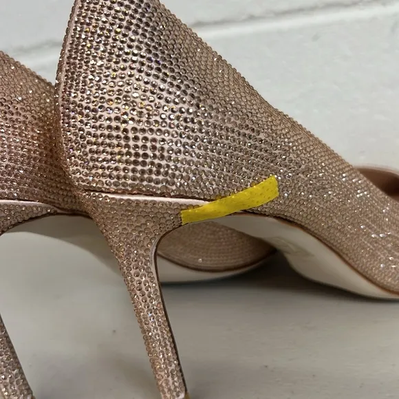 Jeffrey Campbell sz10 pink pointed toe rhinestone jewel heels shoes wedding prom