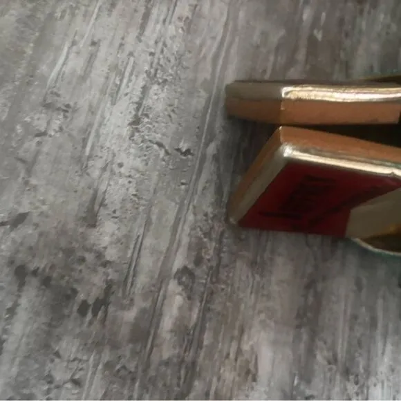 Jeffrey Campbell Cereza Metallic Gold Red Sandal 3d Cherry flats open toe shoes