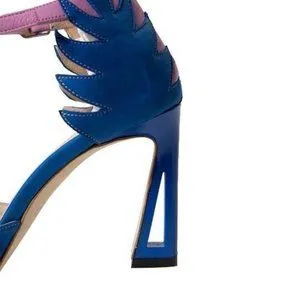 Jerelyn Creado Nolana Women’s High Heeled Sandals Art To Wear - Pink Blue Flame Leather, Size 39