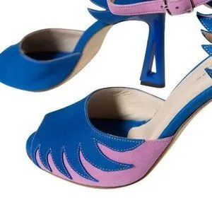 Jerelyn Creado Nolana Women’s High Heeled Sandals Art To Wear - Pink Blue Flame Leather, Size 39