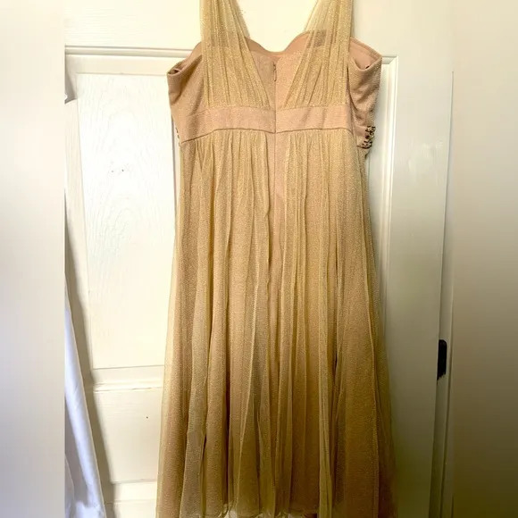 Jessica Howard Gold sparkle Dress with sequin/beaded waist, sz 10, Mini, prom