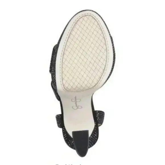 Jessica Simpson Friso Black Crystal Embellished  Sandals Heels various Sizes
