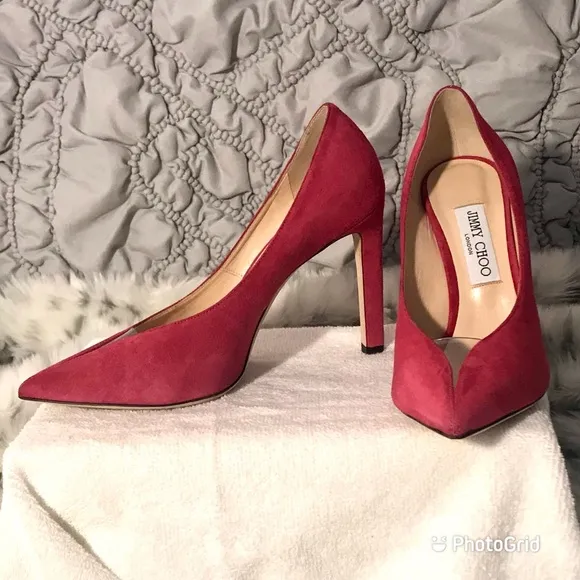 JIMMY CHOO Baker 100 Suede Leather Heel Shoes  EU 39 / US 8.5  NEW with Box